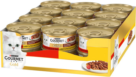 Gourmet guldkassetter - våd kattefoder - oksekødkylling - 24 x 85 g