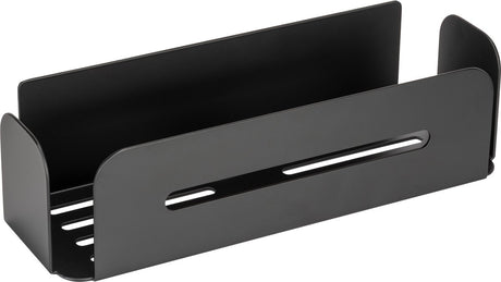 Wenko turbo-loc bruseholder bivio mat sort aluminium 30x10cm - badestativ - brusekurv - montering uden boring - selvklæbende - afrundede hjørner