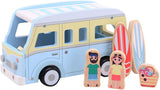 Jouéco joueco retro strandbus i træ med tilbehør