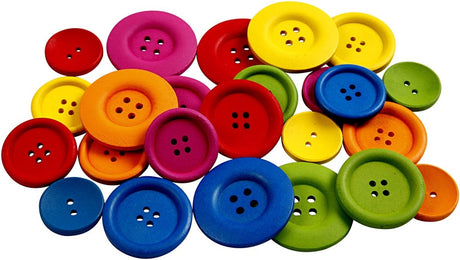 Creativ virksomhed https: www.cchobby.nl træ-knapper-d-25-40-mm-2-4-huller-forskellige-farver-144-piece-1-box