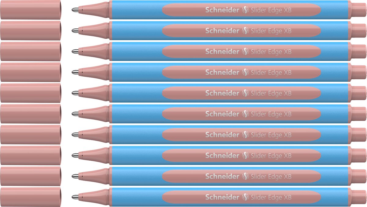 Schneider skriveredskaber schneider kuglepen - skyderkant pastel - nib xb - pastel blush - 10 stk - s-152236-10