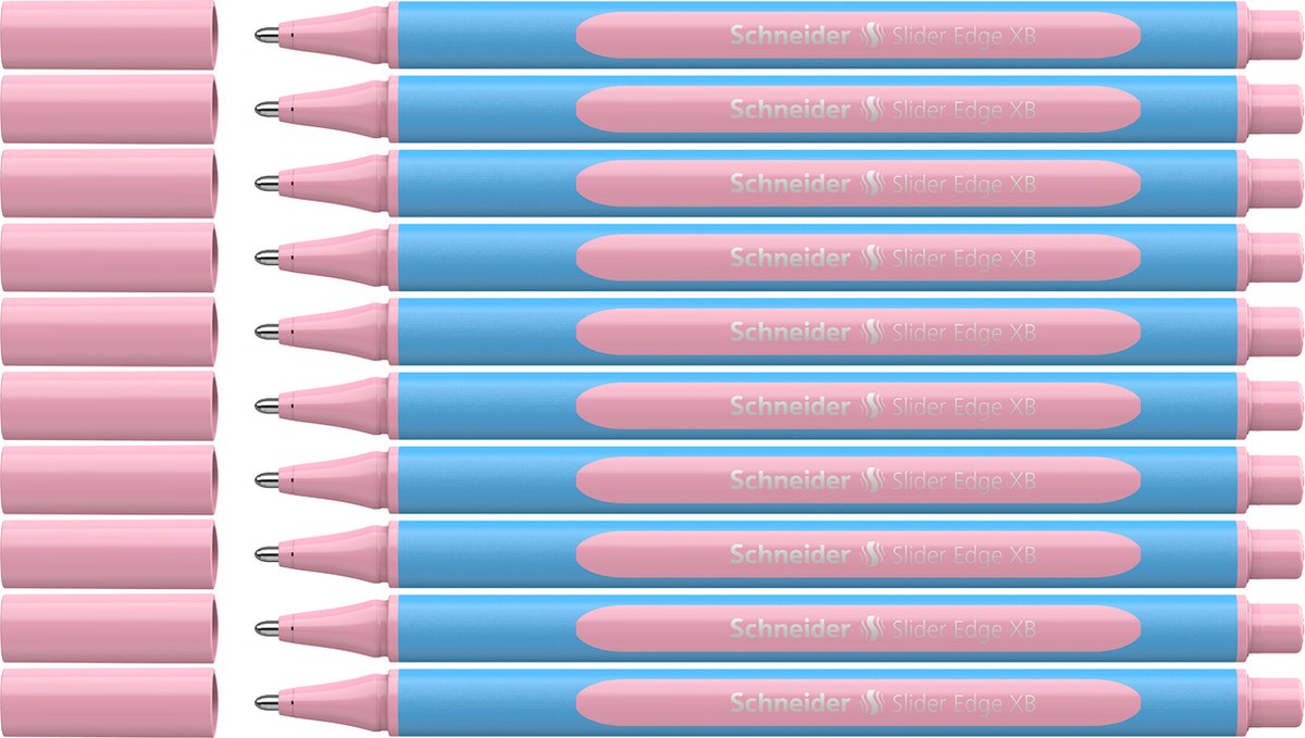 Schneider skriveredskaber schneider kuglepen - skyderkant pastel - xb - pastel rose - 10 stykker - s-152229-10