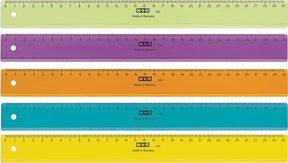 Umærket sans marque lineal m+r 30cm plast transparent assorteret