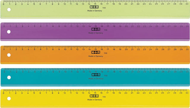 Umærket sans marque lineal m+r 30cm plast transparent assorteret