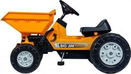 Big - jim dumper pedal traktor - dumper - fra 3 år - gul - tre-eget rat - mekanisk horn
