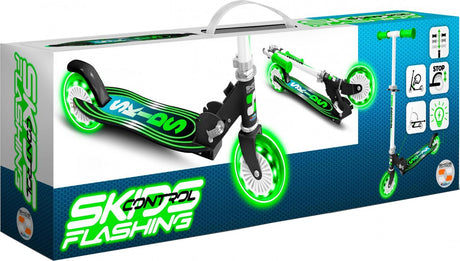 SKIDS KONTROL FLASHING 2-WHEEL KINGERSTEP Foldbar fodbremse grøn