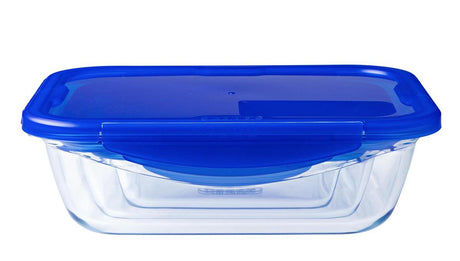 Pyrex - cook go skål sæt med 7 dele - borosilikatglas - gennemsigtig blå
