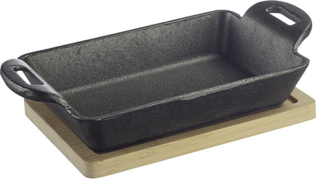 Westmark støbejernspande tapas + venner - lille støbejernspande med låg, velegnet til alle typer komfurer inklusiv induktion og grill, inkl. bambus coaster - jern, 300ml