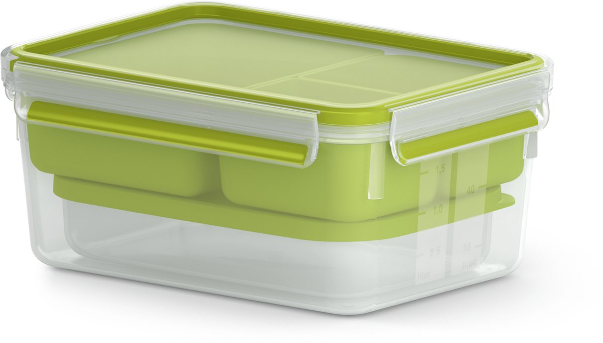Tefal masterseal to go - lunchbox xl - 2,2l - inclusief bestek - luchtdicht