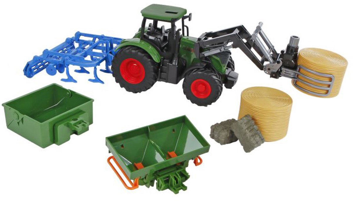 Børneklodetraktor med tilbehør, 30 cm