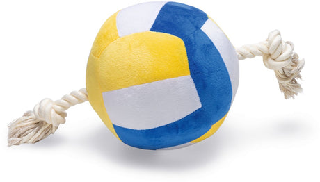 Beeztees volleybal met touw - hondenspeelgoed - pluche - multi - 33x19x19cm