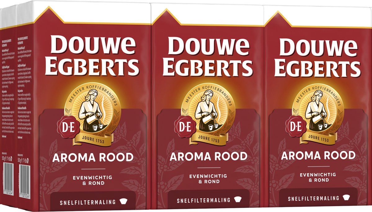 Douwe Egberts aromarødt hurtigfilter (6x 500gr)