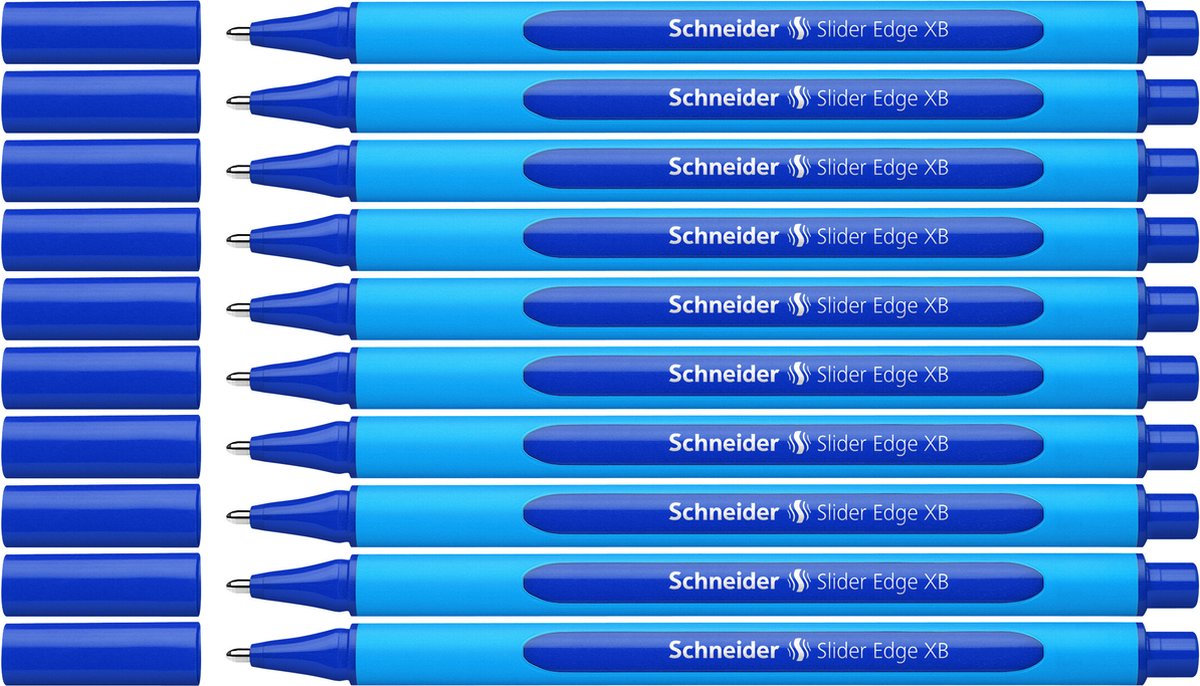 Schneider skriveredskaber schneider kuglepen - skyderkant - nib xb - blå - 10 stykker - s-152203-10