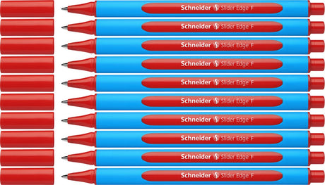 Schneider skriveredskaber schneider kuglepen - skyderkant - f - rød - 10 stk - s-152002-10