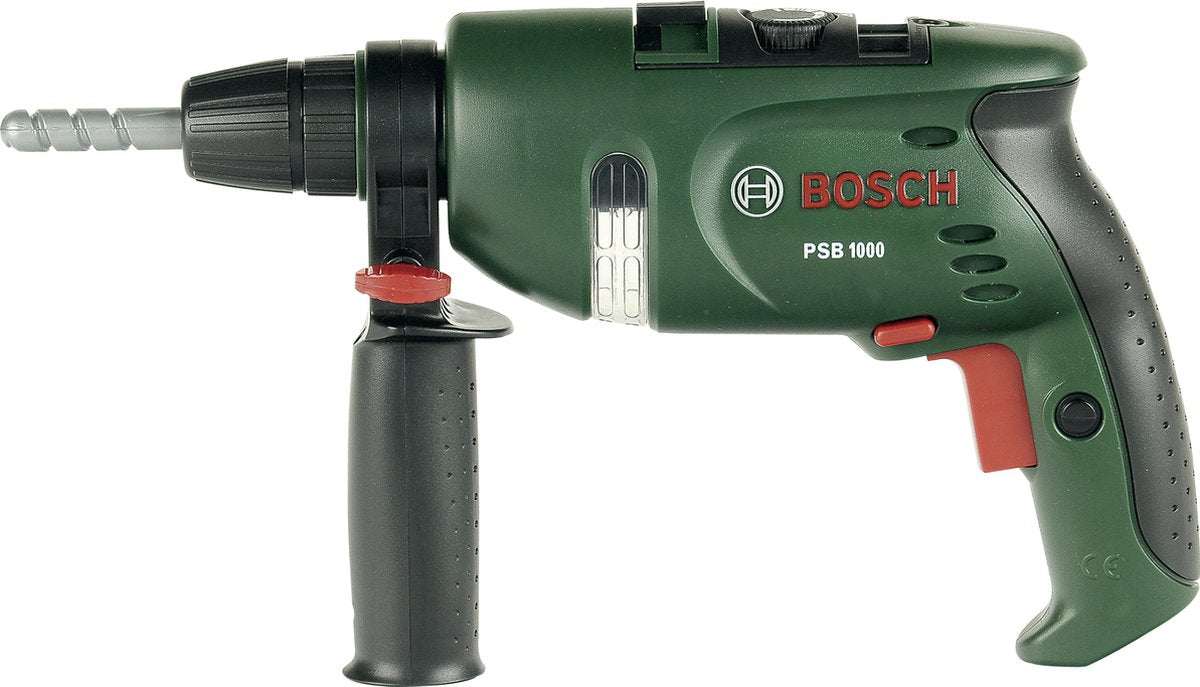 Klein toys bosch mini legetøjsboremaskine - 28,5x4,5x16 cm - inkl. roterende borehoved, lys og lydeffekter - grøn sort