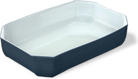 Pyrex rektangulært bradefad 3,2l - borosilikatglas - grå glasur udvendig - 33x22xh7cm