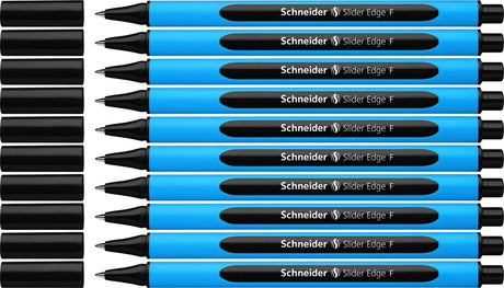 Schneider skriveredskaber schneider kuglepen - skyderkant - nib f - skrivefarve sort - 10 stk - s-152001-10