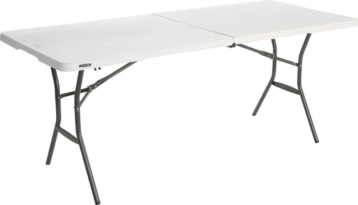 Livstid - arbejdsbord - buffetbord - 180 cm - foldbart som kuffert - hvid