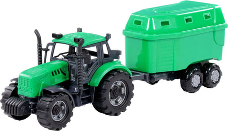 Cavallino traktor med hestetrailer grøn, skala 1:32