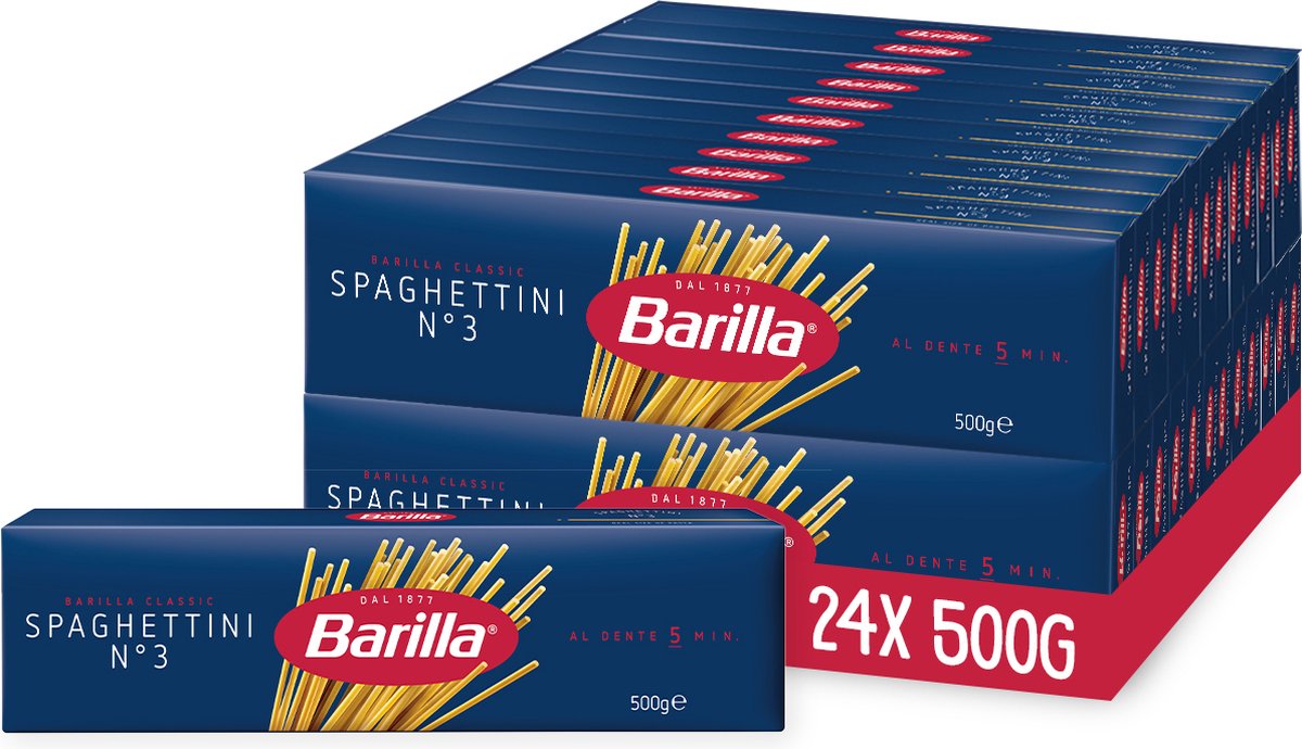 Barilla spaghettini - traditionel italiensk - pasta - 24 x 500g