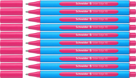 Schneider skriveredskaber schneider kuglepen - skyderkant - nib xb - skrivefarve pink - 10 stk - s-152209-10