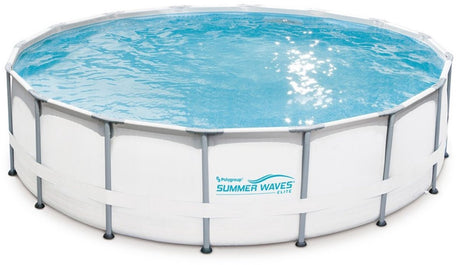 Sommerbølger rammer pool rund - ⌀488 x 122 cm - swimmingpools - inklusive sandfilterpumpe - stige - dæksel - jordklud - vedligeholdelsessæt