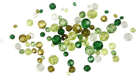 Creativ company cc plast facetteret perlemix 4-12 mm grøn harmoni 170 stk.