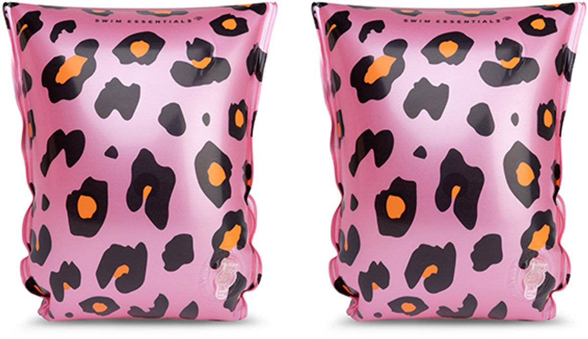 Svømmeudstyr - svømmebånd - leopardprint - svømmevinger - 15-30 kg - 2-6 år - pink