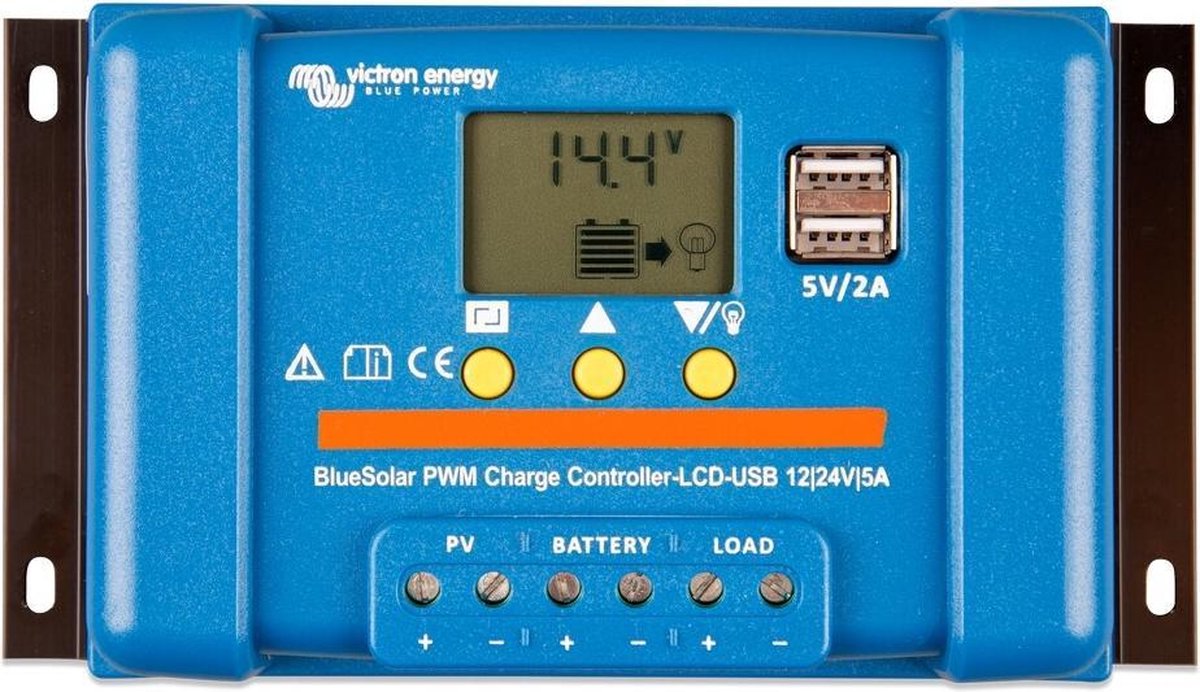 Victron energy victron bluesolar pwm-lcd usb 12 24v-20a