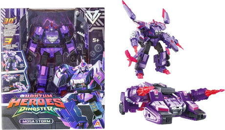 Quantum Heroes dinoster dinoster - robotfigurer 2 i 1 - transformerbare robotter - 22cm - mosa storm