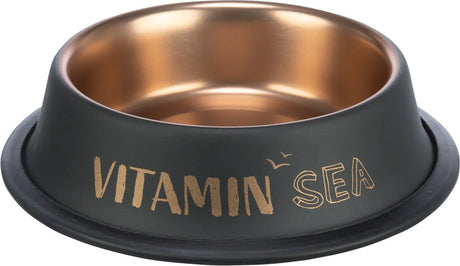 Trixie be nordic - mad- og vandskål - rustfrit stål gummi - sort bronze - 23 cm - 900 ml