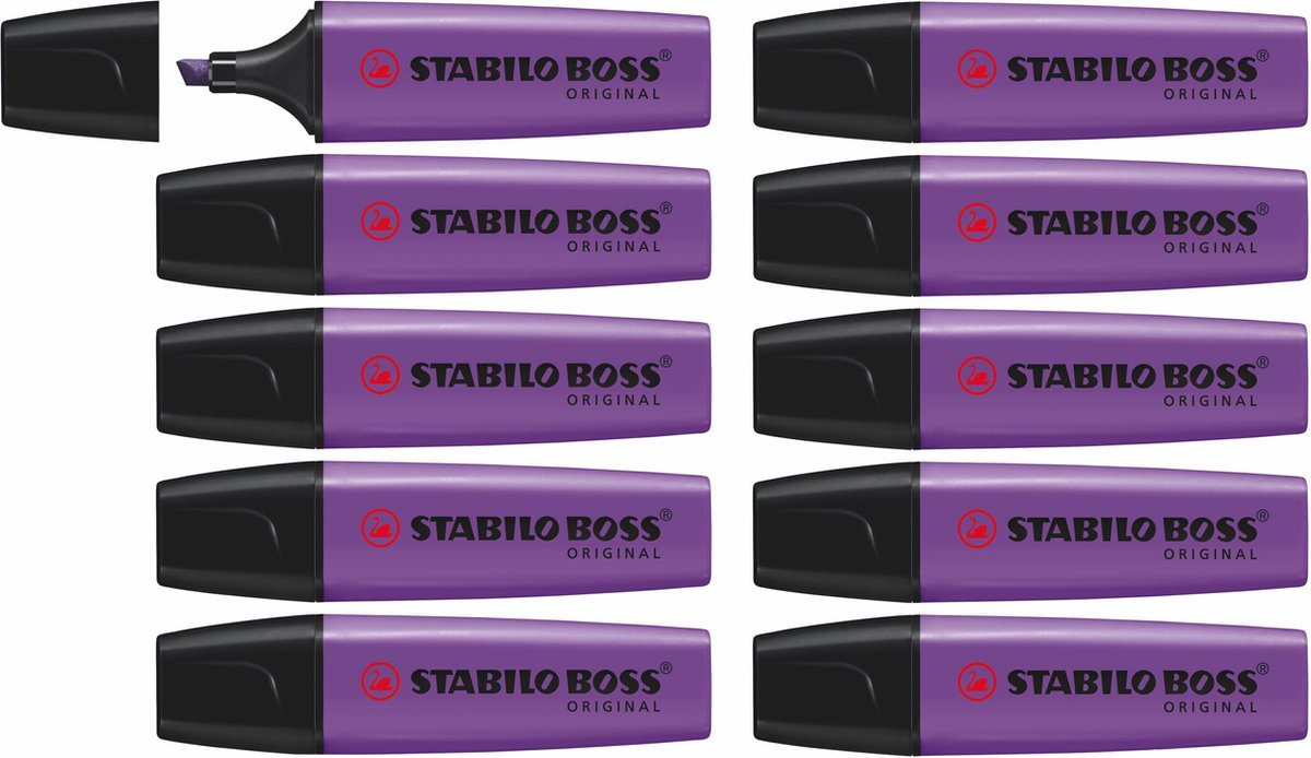 Stabilo boss original - highlighter - højeste kvalitet - lavendel - etui med 10 stk