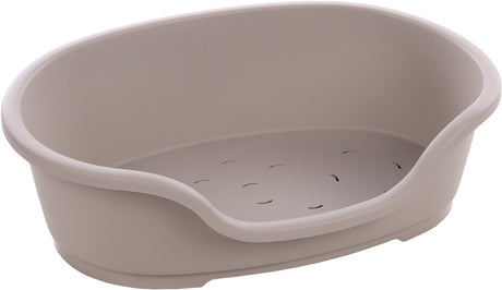 Flamingo mand tuck ovaal grijs – maat m – 70×47×22 cm – comfortabele en duurzame kunststof hondenmand voor kleine tot middelgrote honden