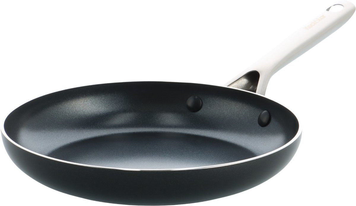 Kochstar nat keramisk stegepande - 30cm - pfas-fri - induktionsgryde - induktionsgryde - tåler opvaskemaskine - tåler ovn op til 200° C - keramisk non-stick belægning - rustfrit stål håndtag - rustfri stålkant - sort