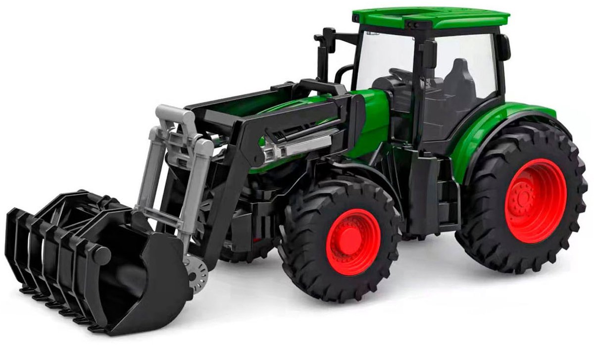 Kids Globe RC traktor med frontlæsser - grøn