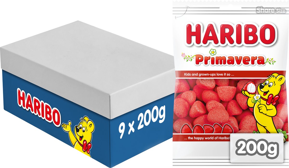 Haribo primaveren - slikskum jordbærsmag - 9 x 200g