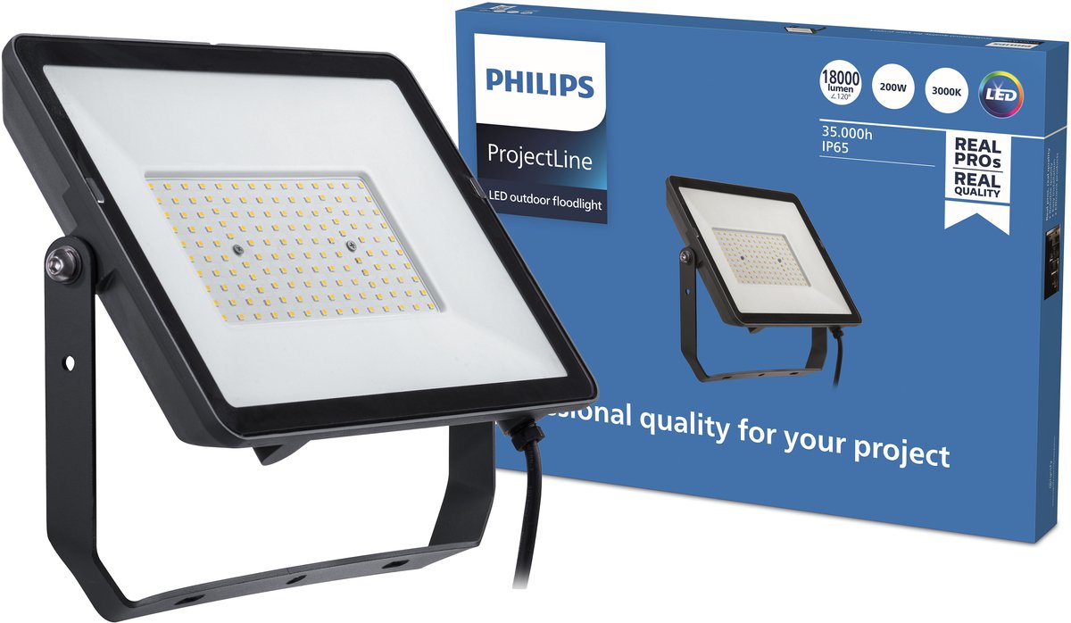 Philips led philips projectline schijnwerper - 200 w - warmwit licht