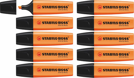Stabilo boss original - highlighter - højeste kvalitet - orange - æske med 10 stk