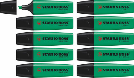 Stabilo boss original - highlighter - højeste kvalitet - turkis - æske med 10 stk