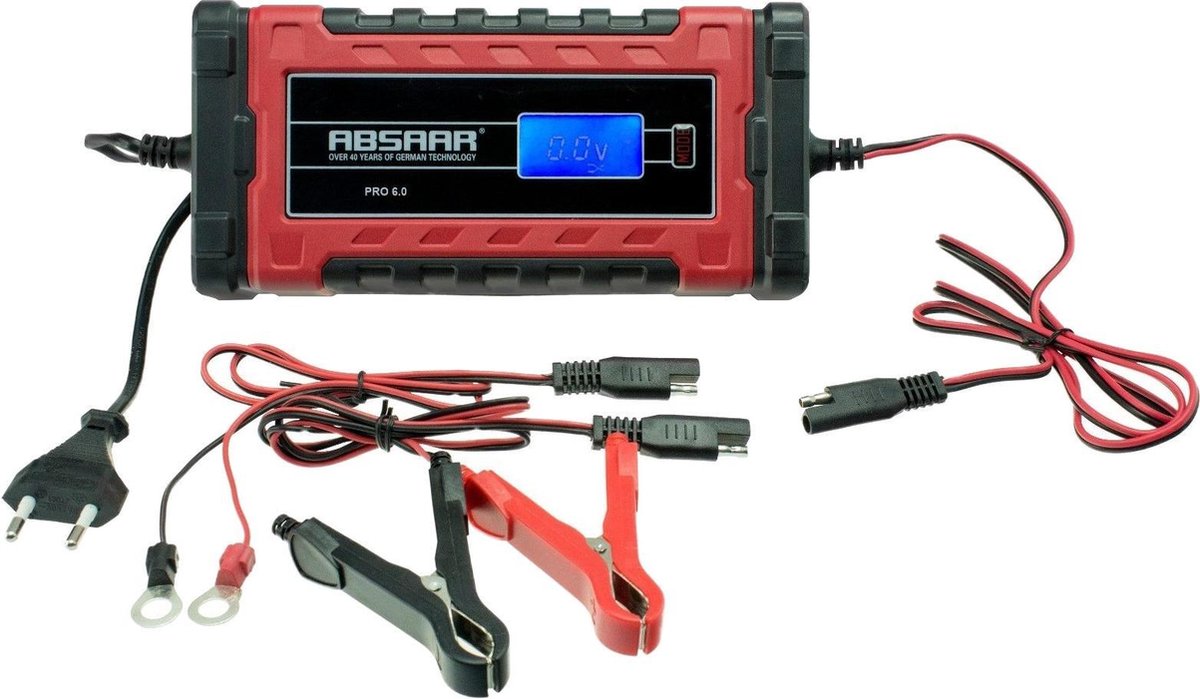 Absaar batterilader pro 6.0 - vedligeholdelseslader 12 24v - 6a - 0-180ah
