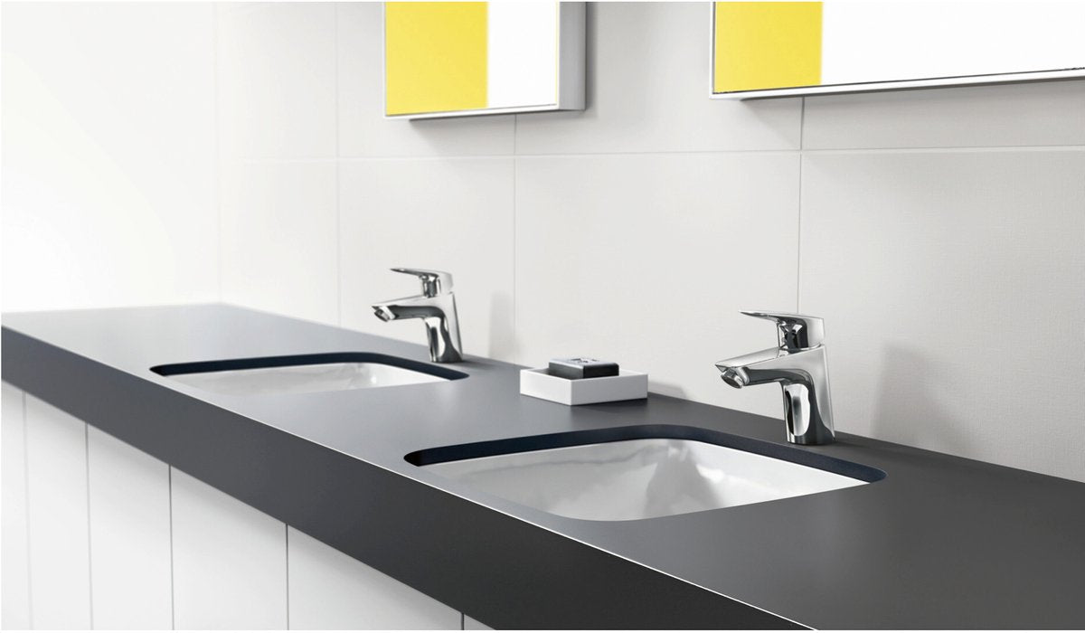 Hansgrohe Logis - håndvaskarmatur - etgrebsbetjening - kølig start energibesparelse - med pop-up spild - 70 mm - krom