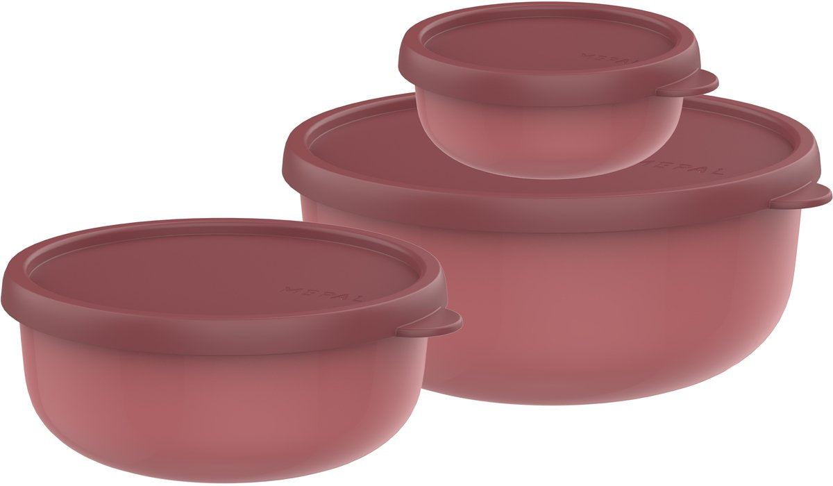 Mepal bewaardoosset 3-delig lumina - 2.5 l - magnetronbakje met deksel - vivid mauve
