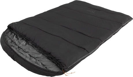 Easy camp easycamp ravn firkantet dobbelt 5°c sovepose sort almindelig dobbelt lynlås