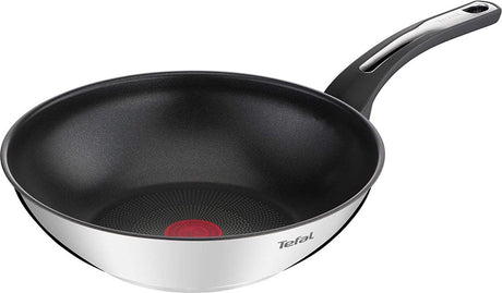 Tefal emotion wok pande - induktion - rustfrit stål - 28cm - non-stick belægning
