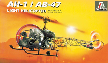 Italeri modelsæt militærkøretøjer - 095 bell ah-1 ab-47 - helikopter plastik - 1:72 - modelfremstilling
