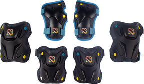 Nijdam skate beschermset kinderen - path defender - zwart blauw - m