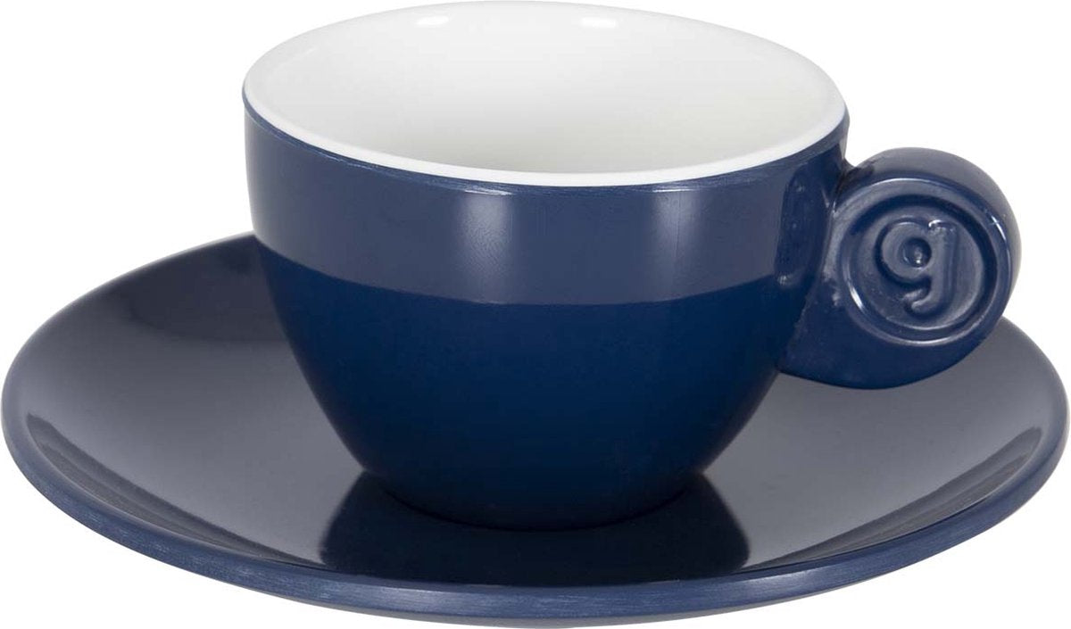Gimex - solid line - espressosæt - blå hvid - 85 ml - 2 stk