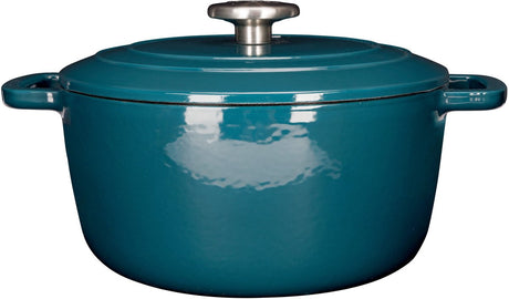 Hyggelig trendy fontestic støbejernsgryde - dia.24h11.6cm - 4.6l - grøn hejre