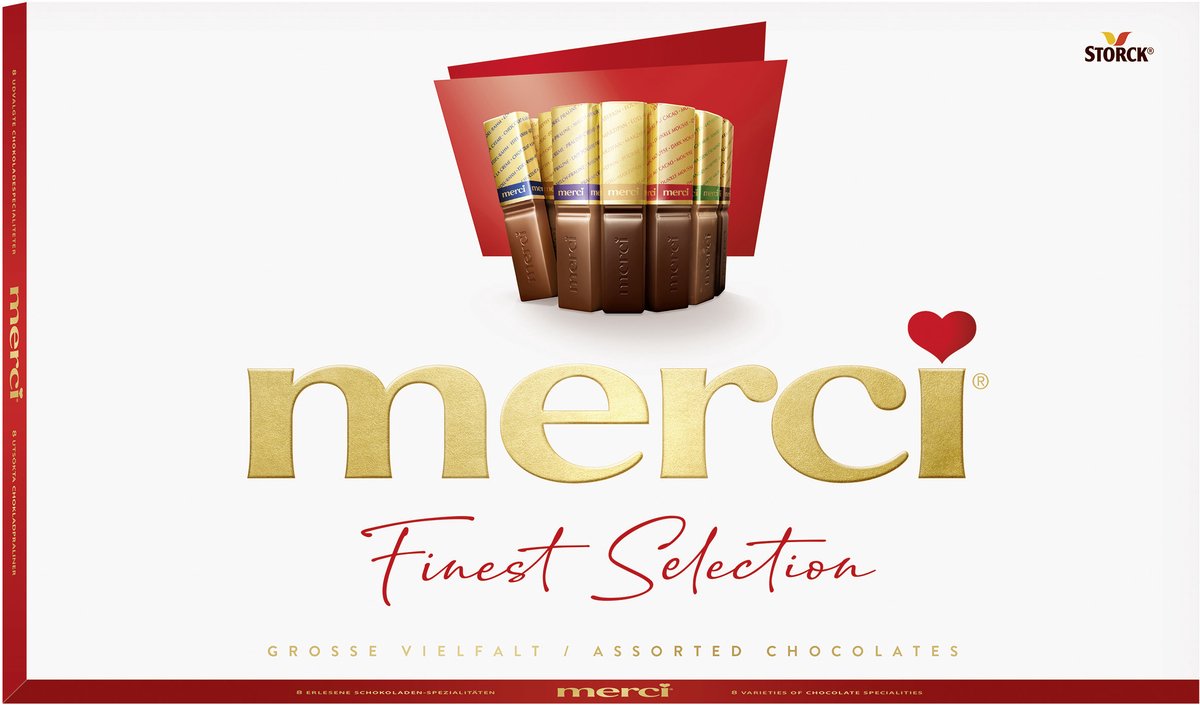 Merci finest selection - assorti- chocolade- 400gr - 8 verschillende chocoladespecialiteiten