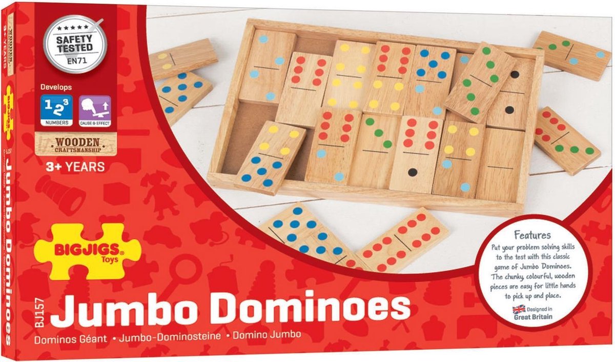 Bigjigs jumbo domino, 29 stk.
